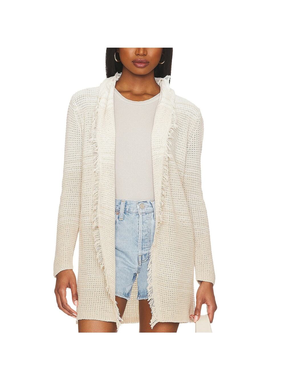 27 Miles Malibu Fringed Beige Jupiter Cardigan Size XS